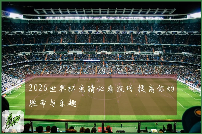 2026世界杯竞猜必看技巧 提高你的胜率与乐趣