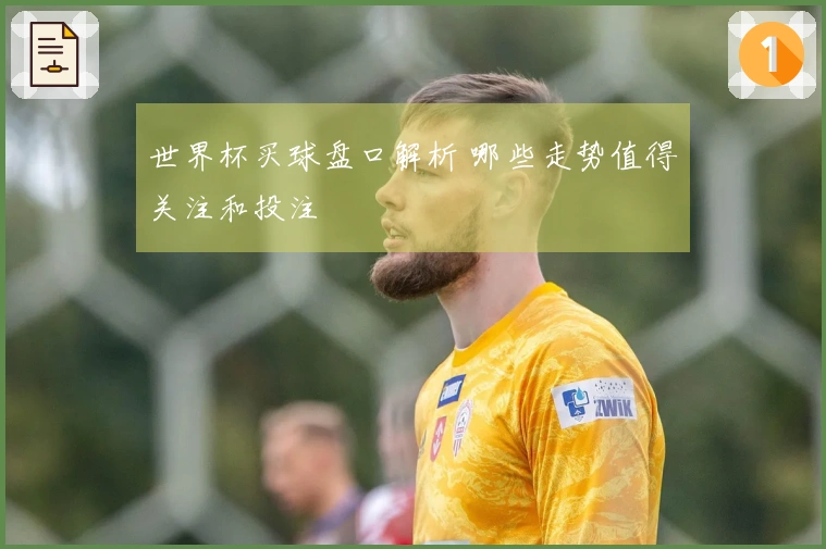 世界杯买球盘口解析 哪些走势值得关注和投注